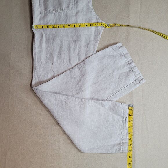 Old Navy 100% Linen Trouser Pants Womens L Beige 4 Pockets Straight Leg 36x32.5 - Picture 5 of 10